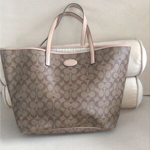 COACH Beige and Brown Signature Tote